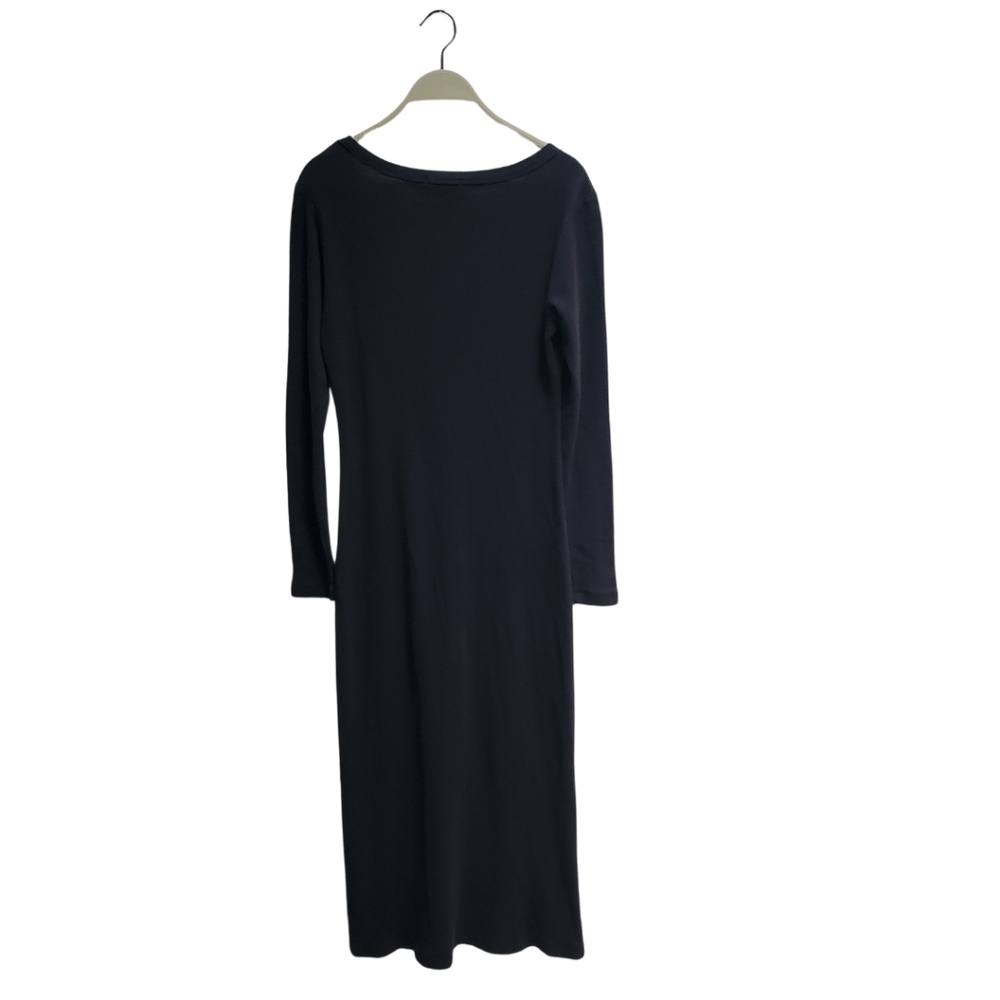 James Perse V-Neck Thermal Knit Midi Dress Elevated Basic Deep Gray Size S - Picture 4 of 14